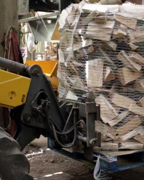 The pallet is picked up