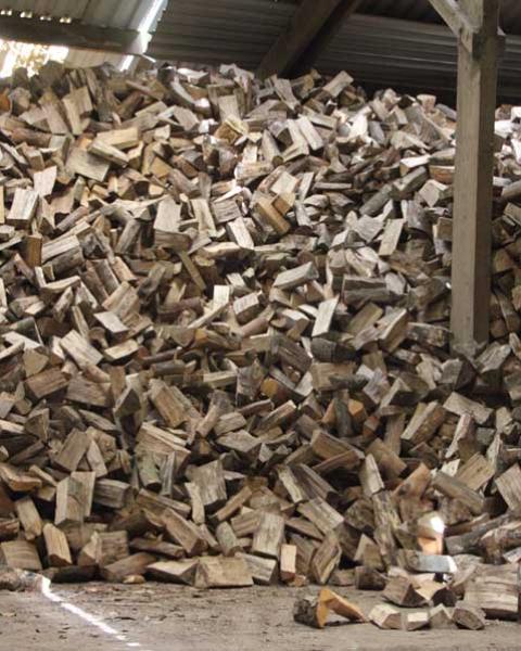 Once dry the logs are either put onto a delivery vehicle or brought inside ready to outload